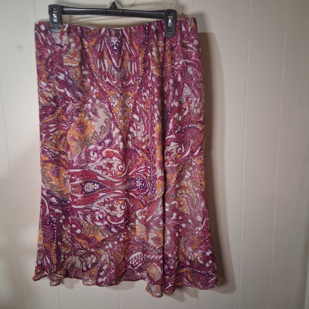 Covington Vibrant Paisley A-Line Skirt